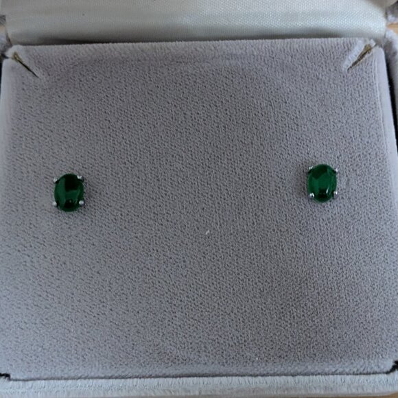 Jade Green Stud Earrings – Small, Lightweight & Comfortable - Picture 2 of 3